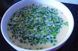 The recipe for scallion egg custard