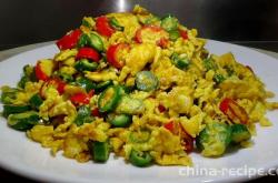 The recipe for stir fried eggs with shredded Sichuan pepper