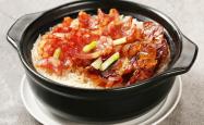 Practice of Little pan rice with preserved meat