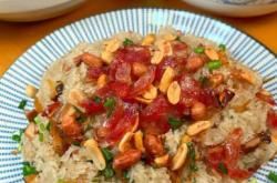 The recipe for stir fried cured glutinous rice