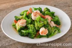 The recipe for fresh shrimp and broccoli