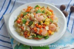 Practice of Fried Rice with Shrimp and Egg