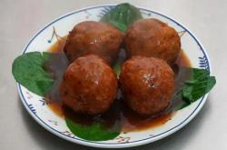 The recipe for the simplified version of Four Happiness Meatballs