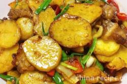 The recipe for stir frying potato chips