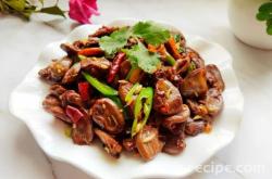 The recipe for stir frying chicken hearts with cumin