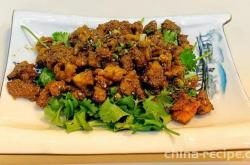 The recipe for cumin lamb meat