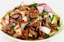 The recipe for stir frying beef with onions