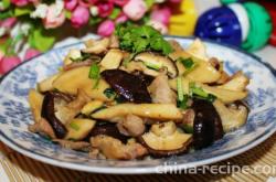 Stir fried Double Mushroom with Meat