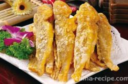 The recipe for frying yellow croaker with snow vegetables