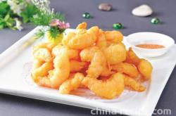 The method of soft frying shrimp