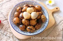 The recipe for braised tea flavored quail eggs