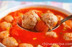 Method of tomato beef ball soup