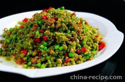 Method of Fried Beans with Minced Meat and pickled Chinese cabbage