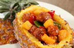 The recipe for pineapple and pork belly