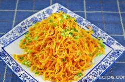 The method of steaming shredded carrots