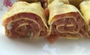 The recipe for making egg and meat rolls