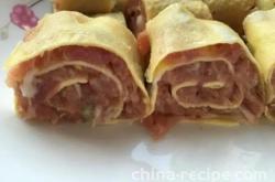 The recipe for making egg and meat rolls