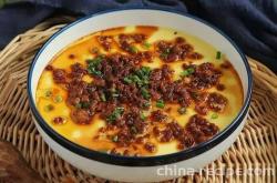 Steamed Egg cakes with minced meat