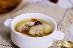 The method of making yam chicken soup