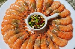 The recipe for white boiled shrimp