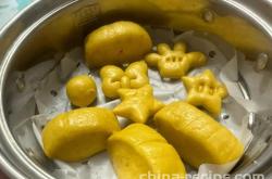 How to make cartoon pumpkin Mantou