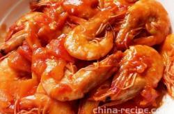 The method of braising shrimp in tomato oil