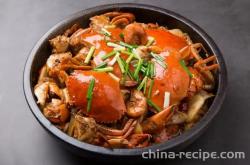 The recipe for meat and crab stew