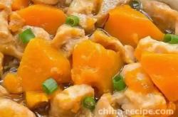 The recipe for stewing chicken legs with pumpkin and potatoes