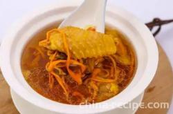 The recipe for cordyceps flower chicken soup