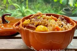 The recipe for pumpkin pork rib rice