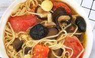 Recipe for Black Garlic, Mushroom, and Tomato Noodles