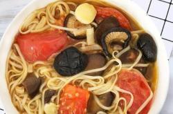 Recipe for Black Garlic, Mushroom, and Tomato Noodles