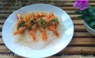 The recipe for opening shrimp with garlic vermicelli