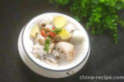 The recipe for crab flavored mushroom mixed vegetable soup