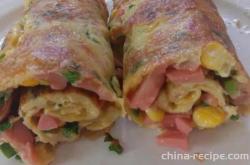 The method of making ham sausage corn rolls