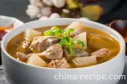 The recipe for sour radish and duck soup