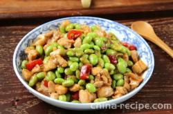 The recipe for green bean and diced chicken