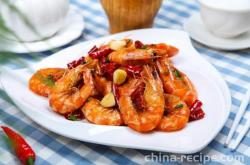 The method of braising shrimp in oil