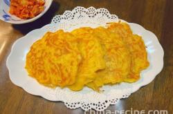 Preparation of shredded radish Egg cakes