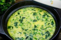 The recipe for spinach whole egg custard