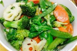 The method of stir frying seasonal vegetables