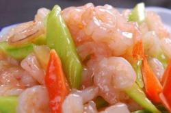 The method of stir frying shrimp