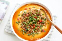 The recipe for steamed eggs with minced meat