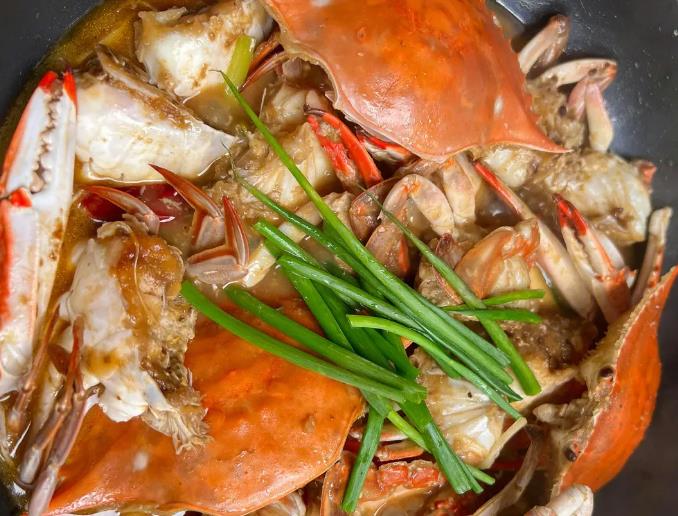 The recipe for scallion ginger swimming crab