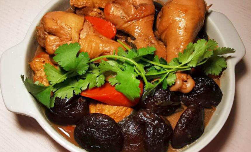 Method of Braised Chicken Leg with Mushrooms