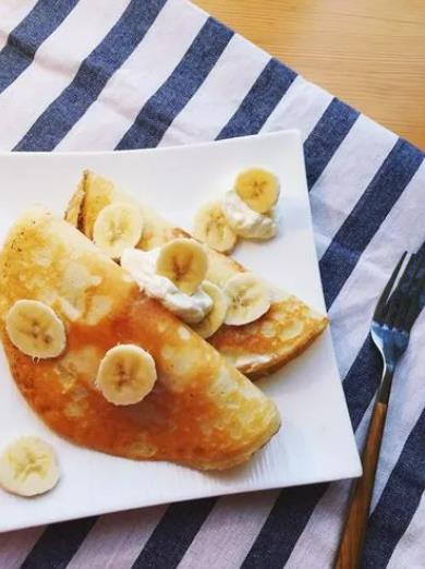 The recipe for banana crepes