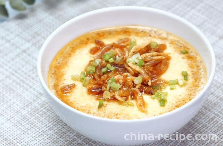 The recipe for shrimp skin and egg custard