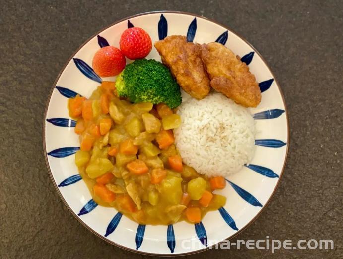 The recipe for curry potato and chicken wings