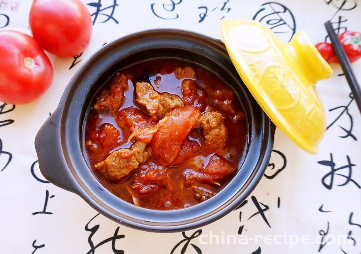 The recipe for stewing beef brisket with tomatoes