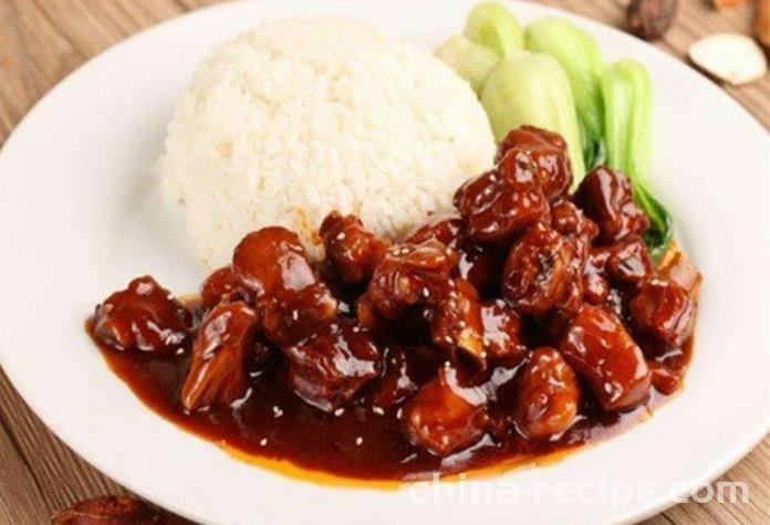 The recipe for sauce flavored pork ribs rice